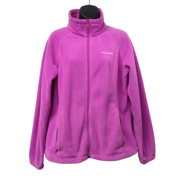 Columbia Jackets & Blazers - Columbia Women’s  Bright Pink Full Zip Fleece Cozy Jacket Size Large